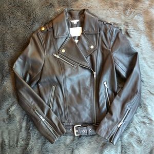 NEVER WORN Soia & Kyo lambskin leather moto jacket